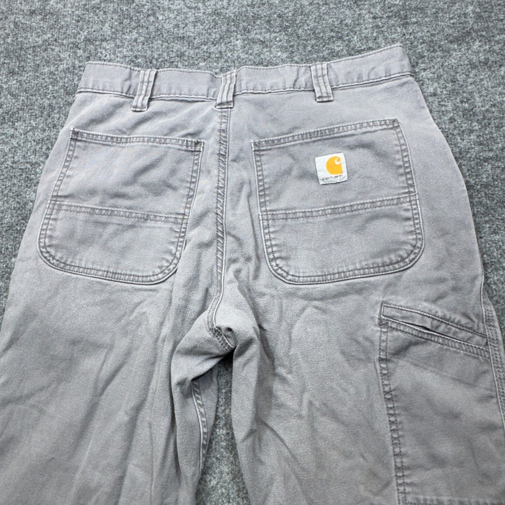 Carhartt Relaxed Straight Rigby Dungaree Mens 32x30 Gray Canvas Work Pants